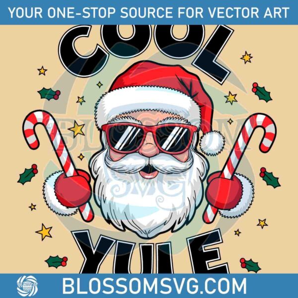 Festive Christmas Santa SVG with Candy Cane