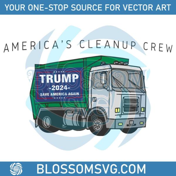 American Trash Truck SVG CleanUp Crew on Duty